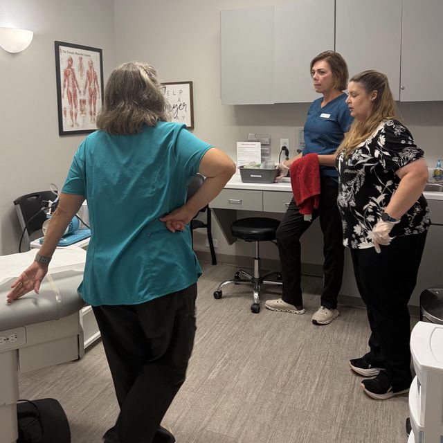 Members of the His Hands clinic team at work together.
